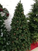 Ель с шишками «Снежная королева зелёная» (Пвх) 240 см / 2.4 м