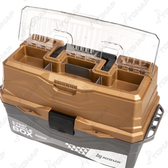 Ящик для снастей NISUS Tackle Box трехполочный золотой (N-TB-3-GO)