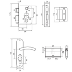 Замок врезной Trodos, 50/76-ЦМВ70 CP, 202066, ручка в комплект, цилиндровый, хром