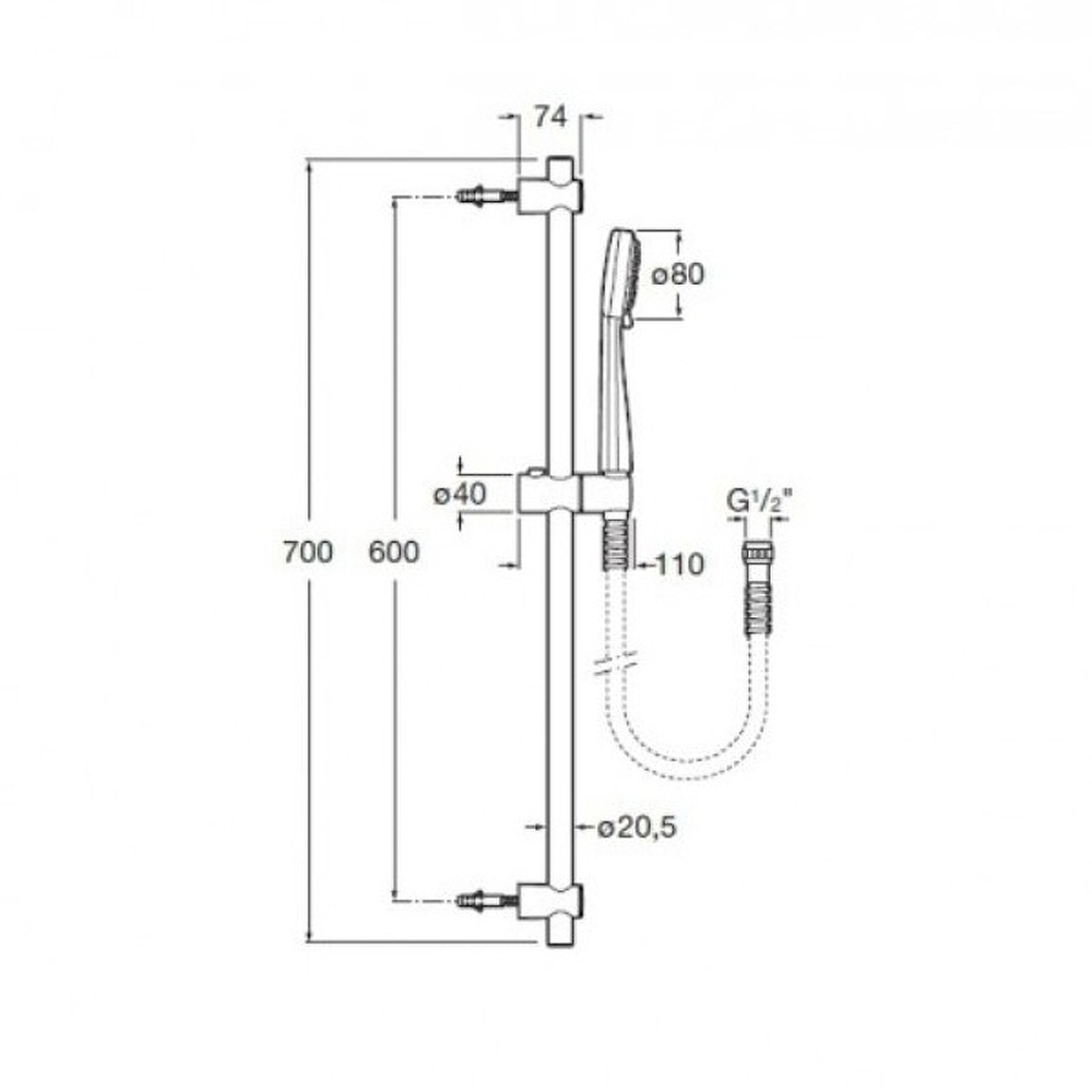 Душевой гарнитур Roca Stella 5B1403C00 Хром