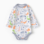 Боди детский, цвет белый/динозавры, р. 80 10134584 (Рыжик)