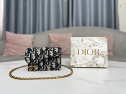 Christian Dior Card Holder With Chain