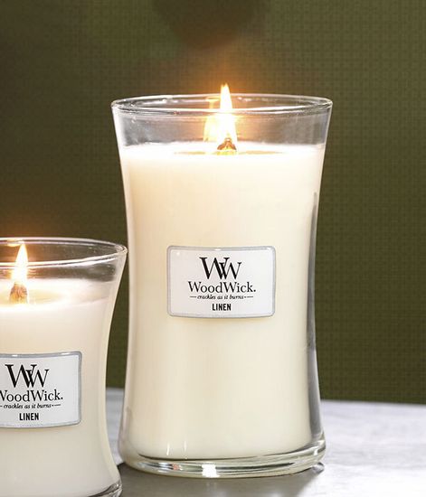 Лен, ароматическая свеча, WoodWick