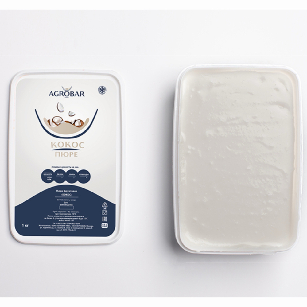 Пюре замороженное Кокос «AGROBAR» 1 кг