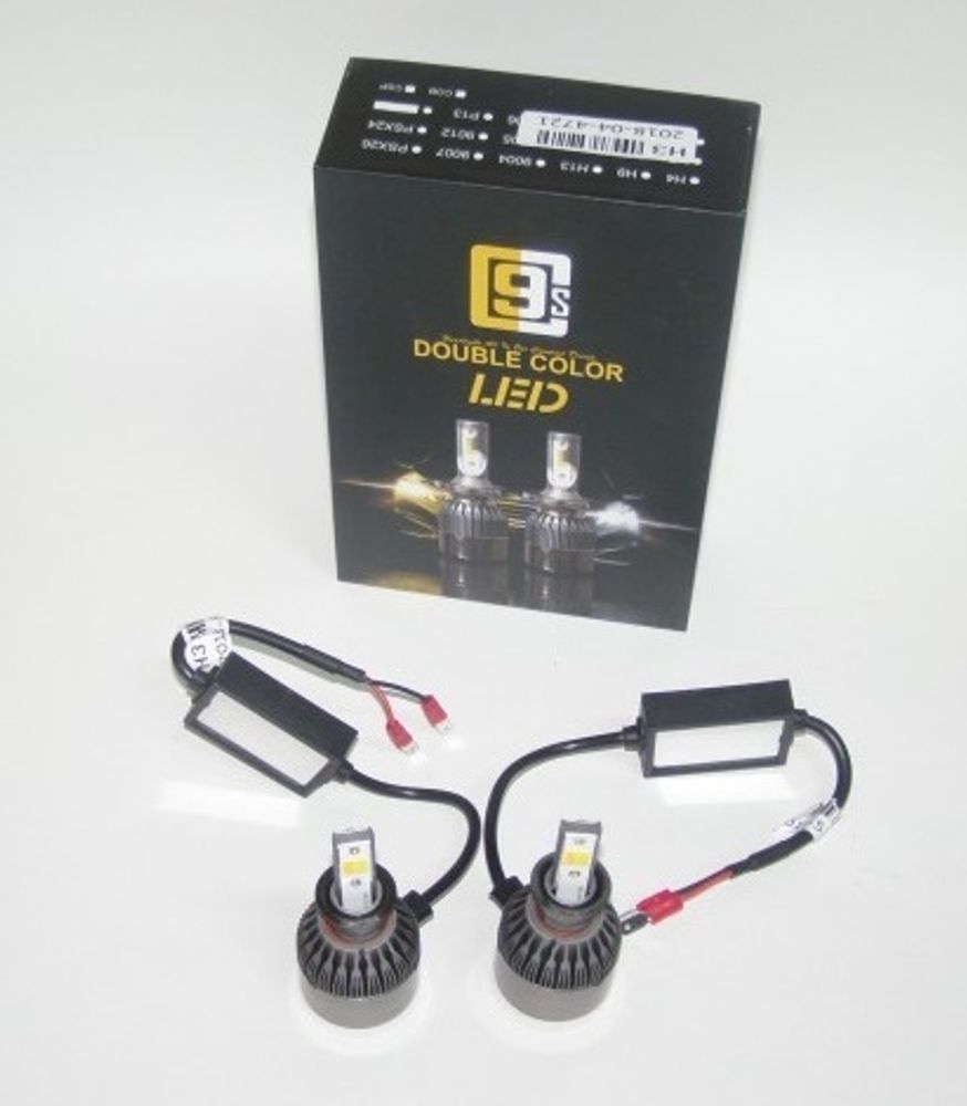 Лампа H3 12V LED 36W/3800LM 6000K 2 шт белый/желтый (C9)