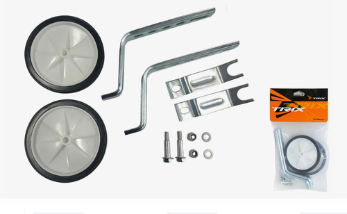 Колесики дополнительные TRIX с креплениями на детский велосипед, стойки 12-20", пластик-резина, черно-белые (16)