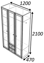 Классика Шкаф трехдверный 3.2.2