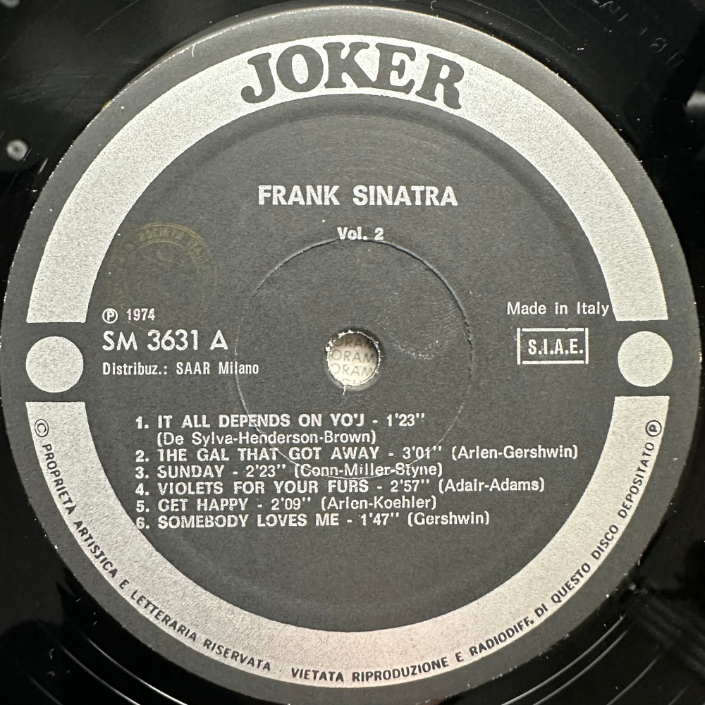 Frank Sinatra ‎– Vol.2 (Италия 1974г.)