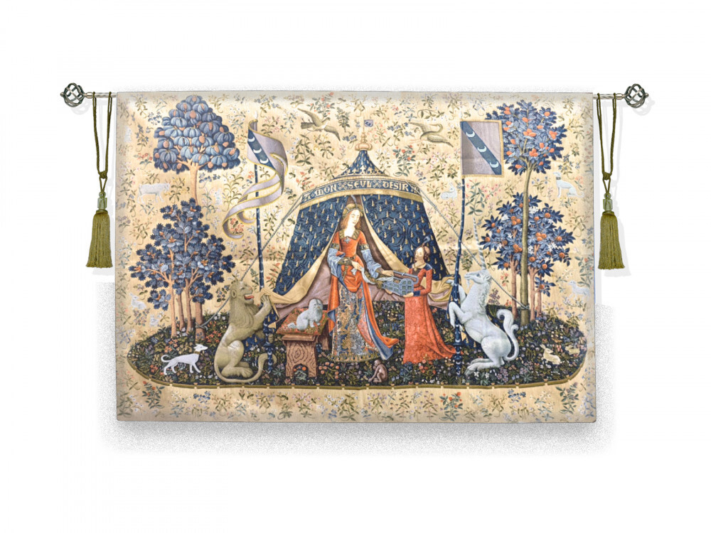 Гобеленовое панно Дама с единорогом беж. 136х190 см