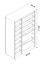 Стеллаж с ящиками RUYA - белый