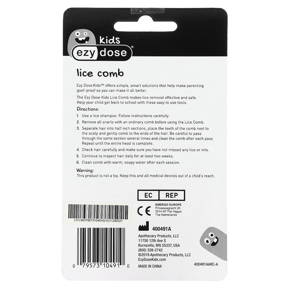 Ezy Dose, детский расческа от вшей, 1 шт.