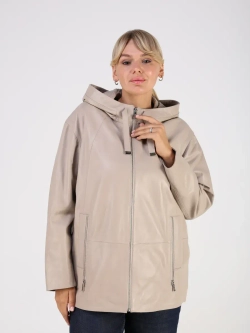 Кожаная куртка демисезонная с капюшоном