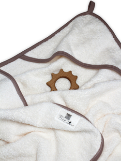 Махровая пеленка с уголком Молочный/Тауп Грей