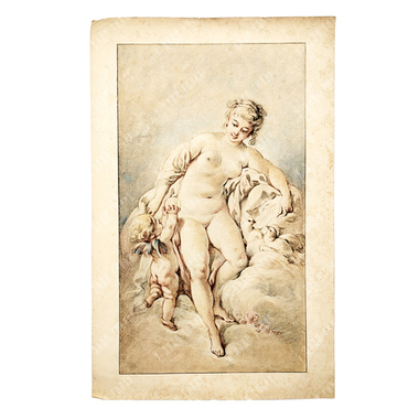 Буше Франсуа. Венера с Купидоном и голубями. Музейная репродукция XIX в. Музей Альбертина.