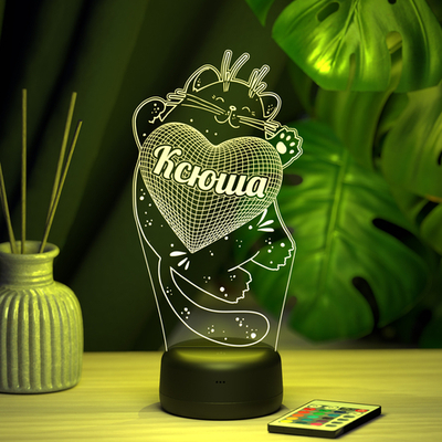 Ночник "Котик с именем Ксюша"