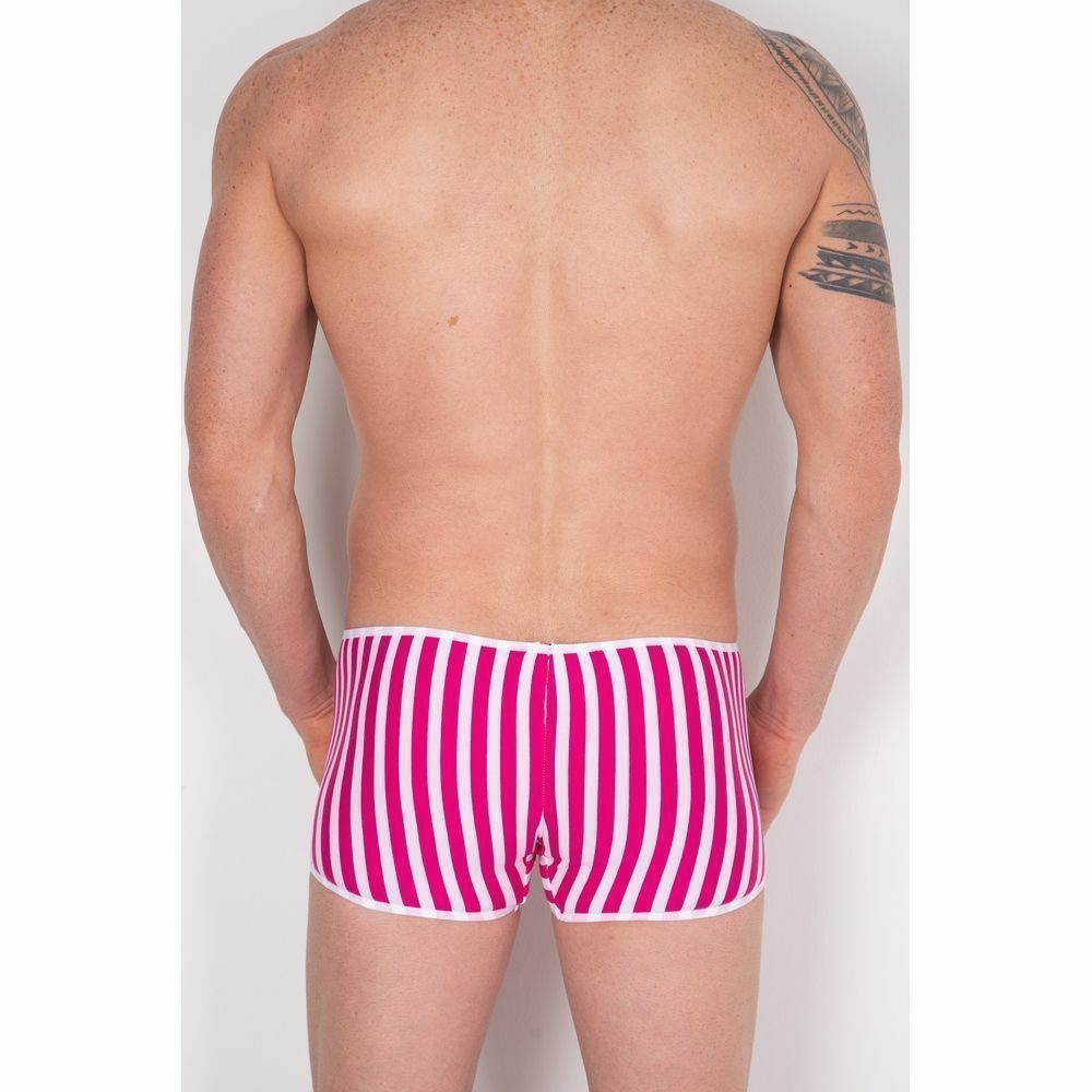 Мужские трусы боксеры в розовую полоску с белой вставкой Cosmos Colors FM30_PW