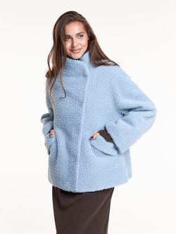 Шуба чебурашка тедди, голубая, SilverFox