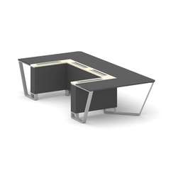 Steel Meet Стол переговорный П-образный KMK-PR.B.SP-07P Антрацит/Ваниль Глянец/Металл Серый 1600*320