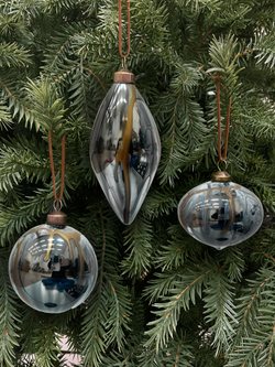 Набор елочных игрушек 8см 9шт ChristmasDeLuxe темно-серый с разводами