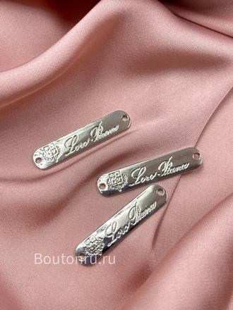 Логотип серебристый металлический ЛП.