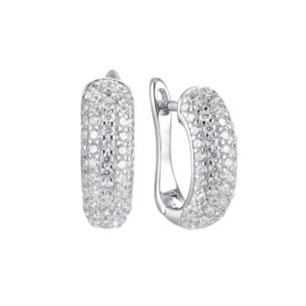 Серьги из серебра с фианитами