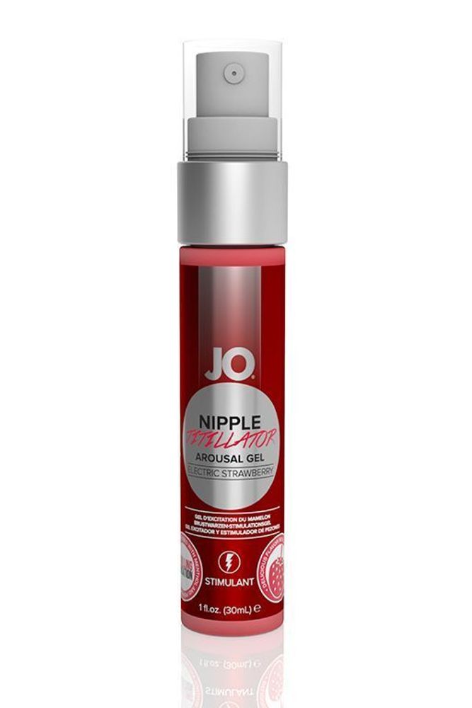 Возбуждающий гель JO Nipple Titillator Electric Strawberry - 30 мл
