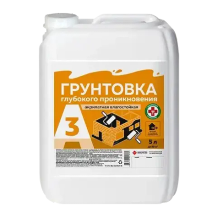 A3  Грунтовка акриловая глубокого проникновения для наружных и внутренних работ  5л (ИжСинтез)