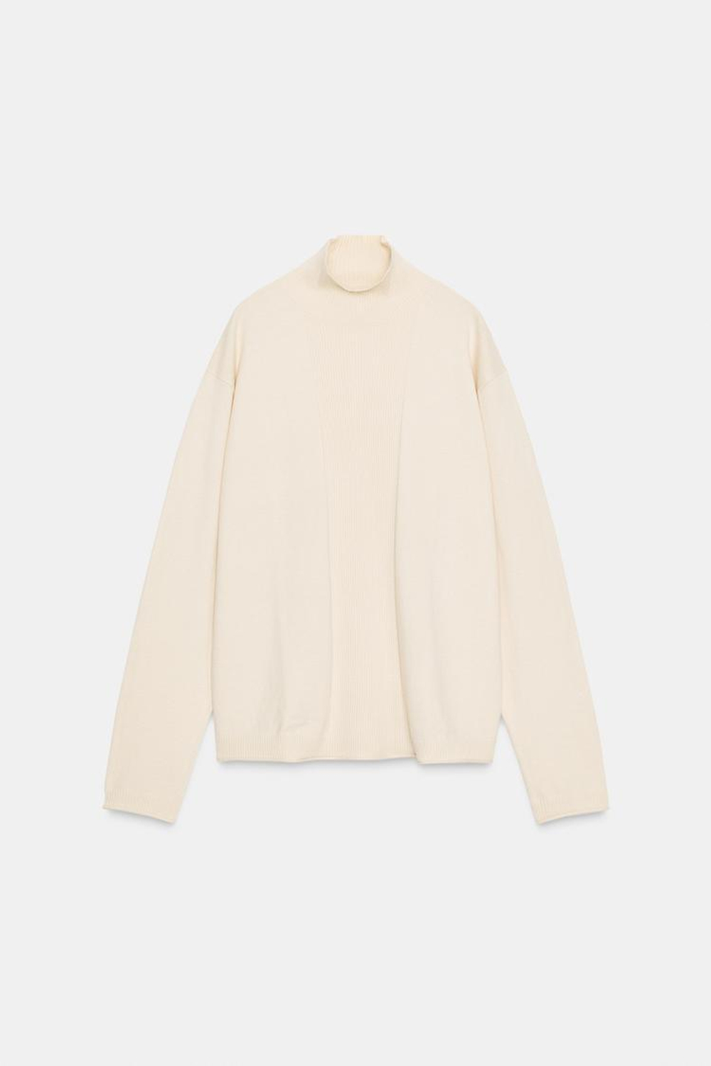 ZARA ДЖЕМПЕР ОВЕРСАЙЗ ИЗ ТРИКОТАЖА, ЦВЕТ СЛОНОВОЙ КОСТИ