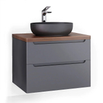 Тумба с раковиной Jorno Wood 80 см wood.01.80/P/GR серая