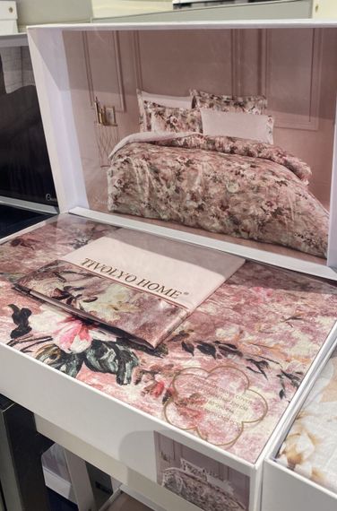 Постельное белье TIVOLYO HOME Santiago розовый жатка