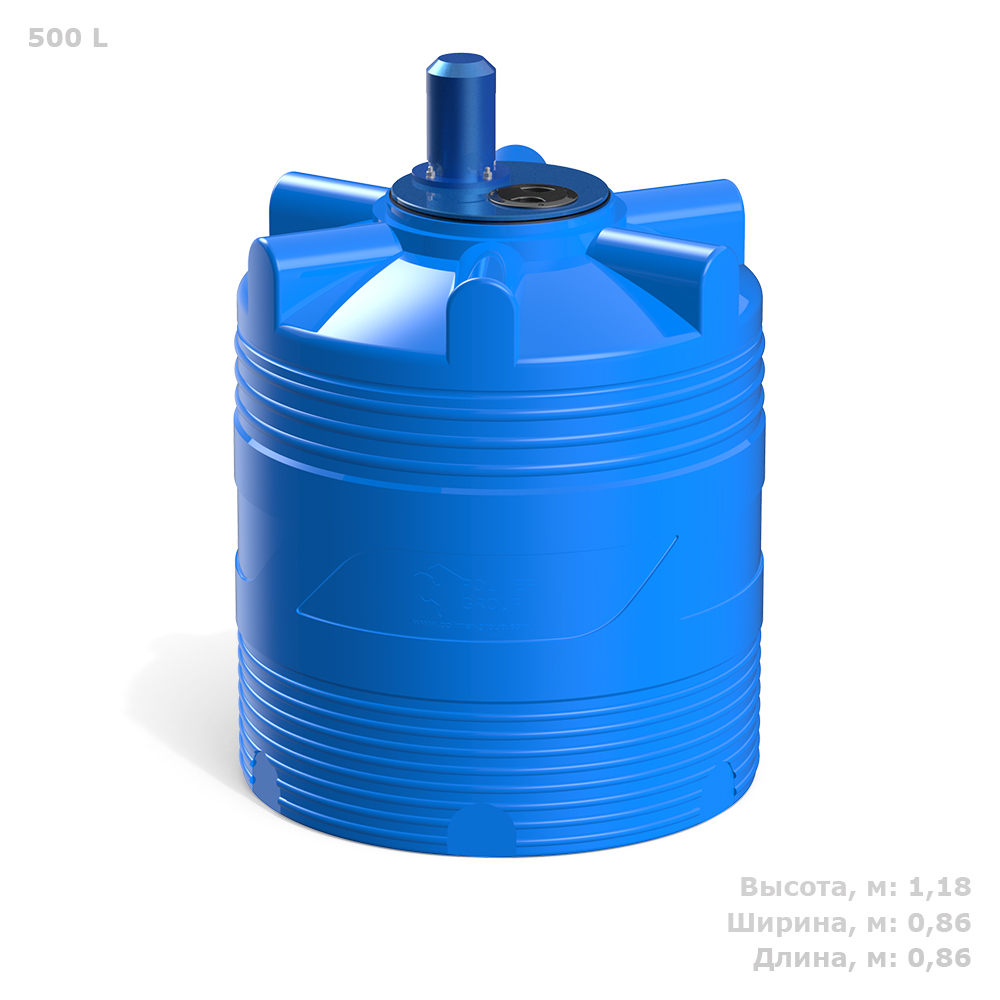Ёмкость с пропеллерной мешалкой Полимер-Групп V 500 л. вертикальная (860x860x1186см;) - арт.559214