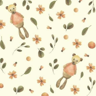 Карамельные мишки. Весна. Цветы на желтом