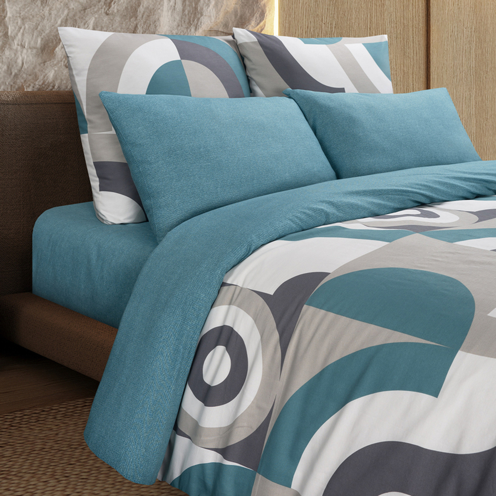 Комплект постельного белья Harmonica 1.5 сп САТИН "Бриони" (нав. 70х70 или 50х70)