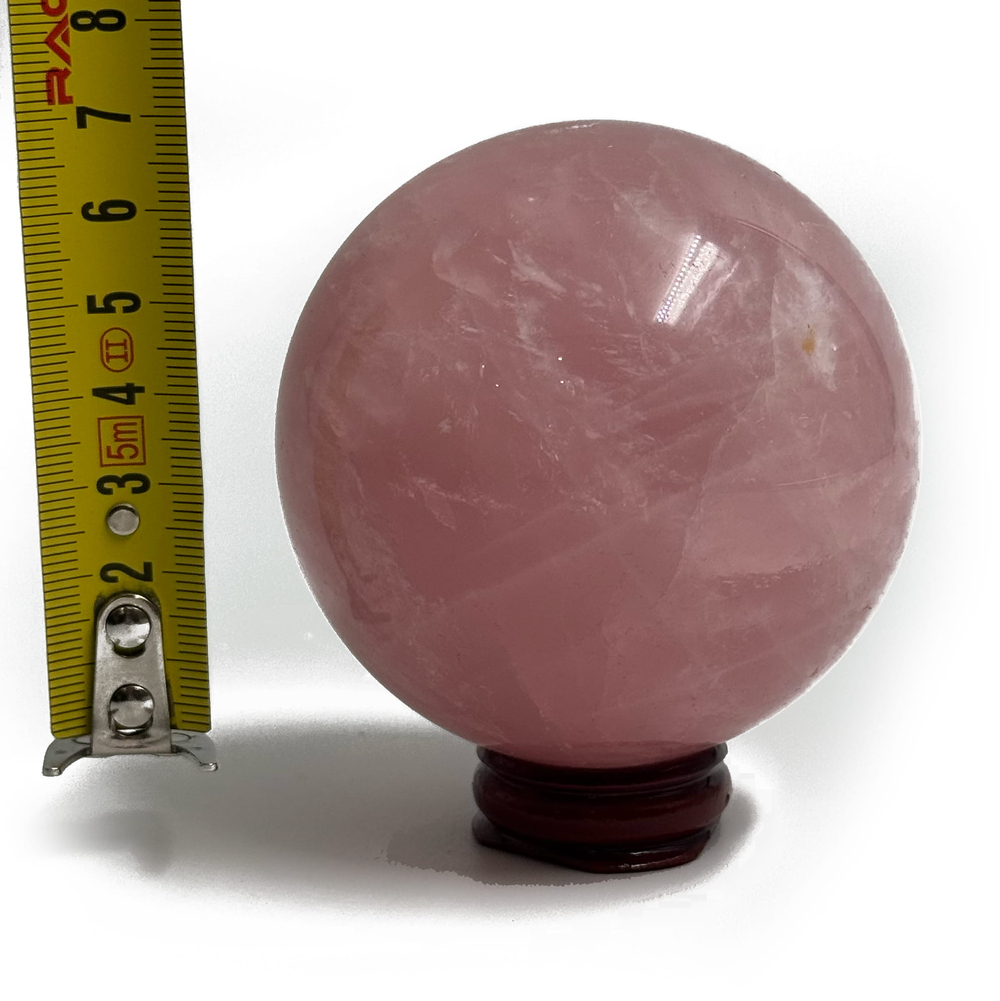 Розовый кварц шар 544 грамма диаметр 8 см