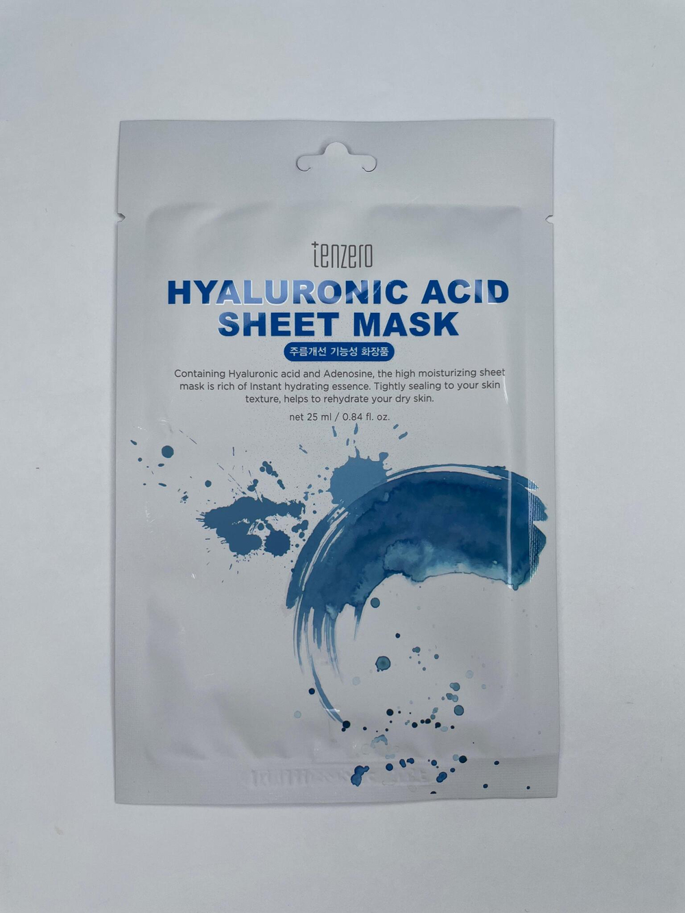 TENZERO HYALURONIC ACID SHEET MASK Тканевая маска для лица с  гиалуроновой кислотой 25мл