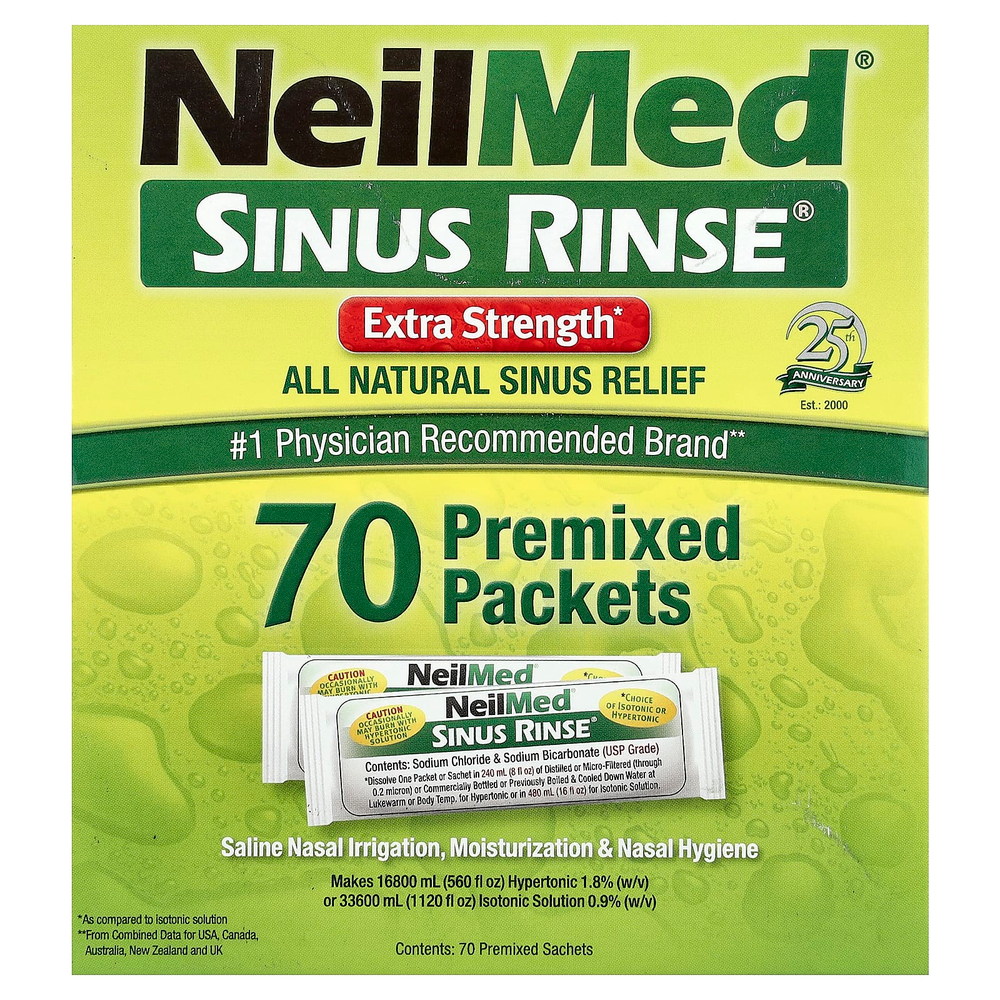 NeilMed, Sinus Rinse®, 70 пакетиков с готовой смесью