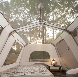 Палатка Naturehike Village 13 автоматическая 5-8-местная, коричневая BlackOut