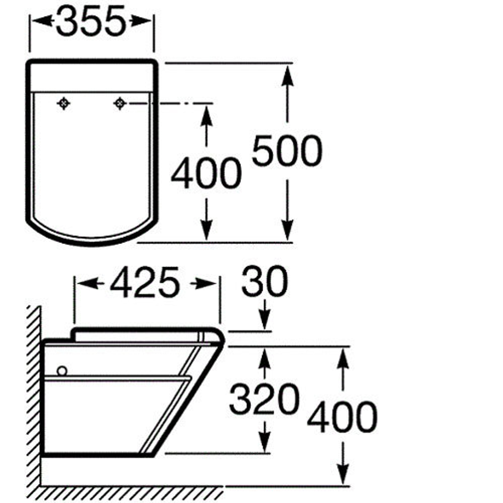 Унитаз подвесной Roca Hall 346627000 схема