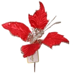 Украшение новогоднее «Волшебная бабочка» 24*14 см, Красный/шампань