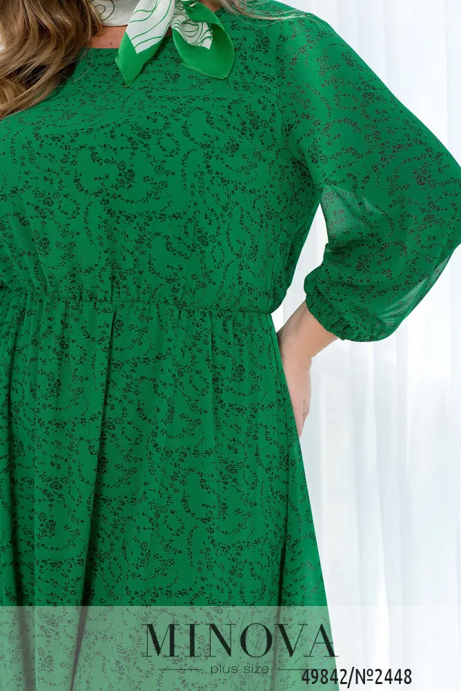 Платье 2448-зеленый-черный Minova