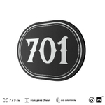 Номерок на дверь квартиры 701, для кабинета, офиса, шильдик 9 х 7 см, черный, Айдентика Технолоджи