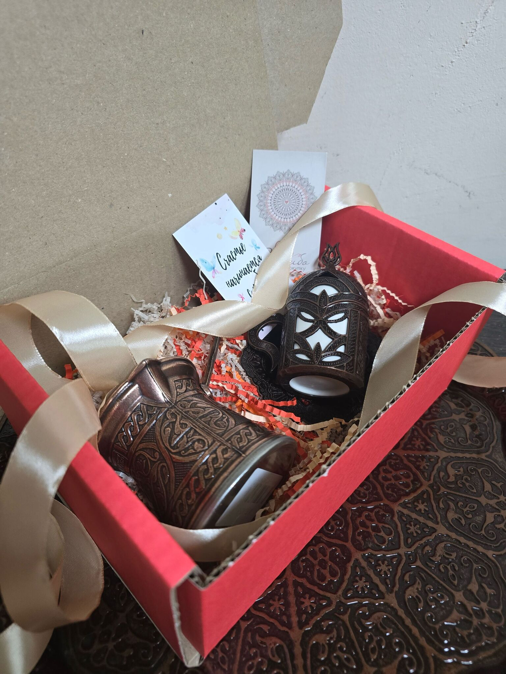 Кофейный набор "Клевер" на 1 персону с лукумницей/ACAR. Турция (золотистый)