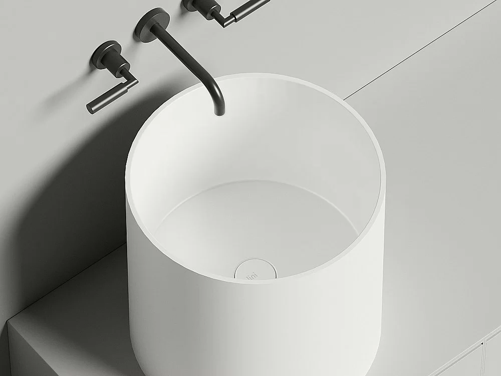 Раковина накладная Salini ARMONIA 04 130118M 46 из искусственного камня S-Stone, белая матовая