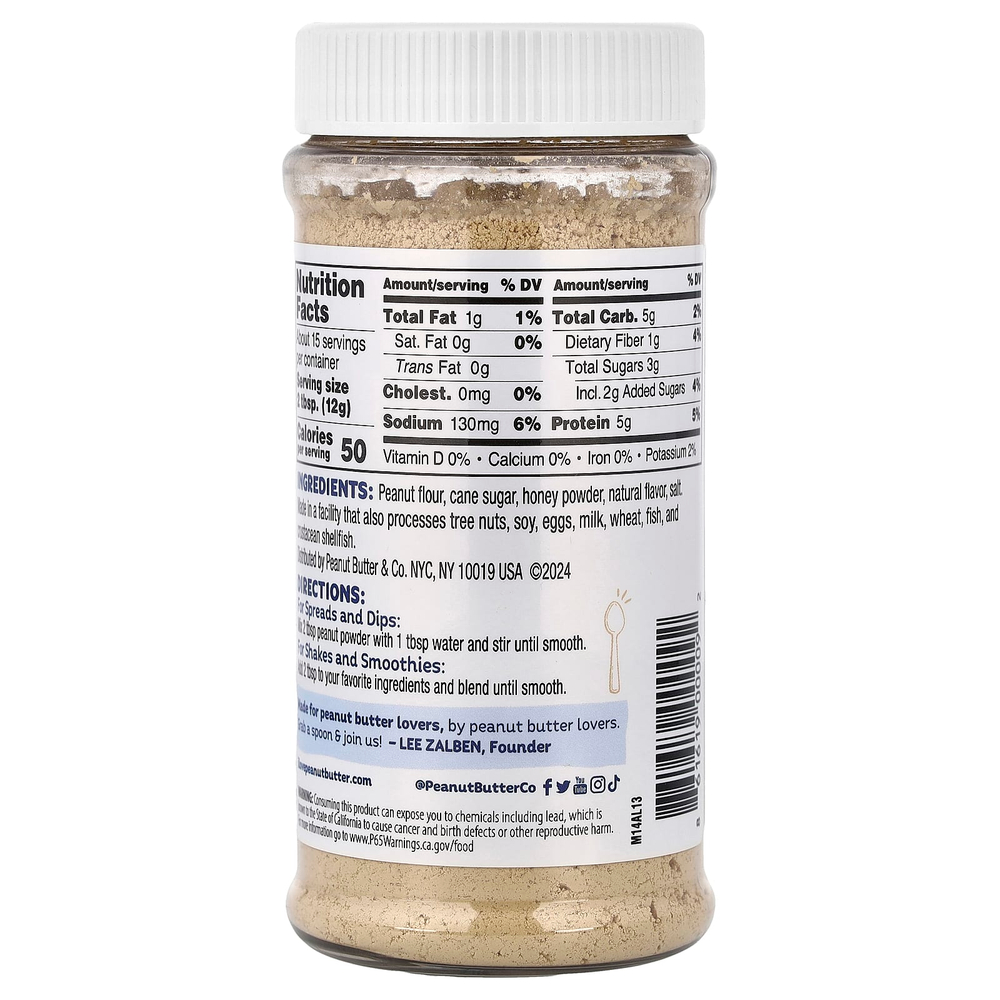 Peanut Butter & Co., арахисовый протеиновый порошок, мед, 184 г (6,5 унции)