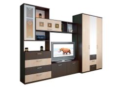 Гостиная "Александра 4" № 1 (венге/млечный дуб), ЛДСП, Фант-мебель