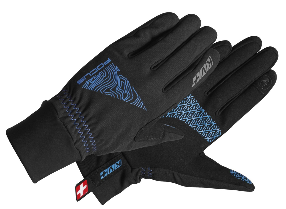 Перчатки лыжные KV+ Focus black\blue, 25G07.2