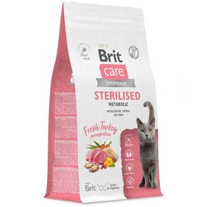 Сухой корм Brit Care Cat Sterilised Metabolic для стерилизованных кошек с индейкой, Улучшенный обмен веществ