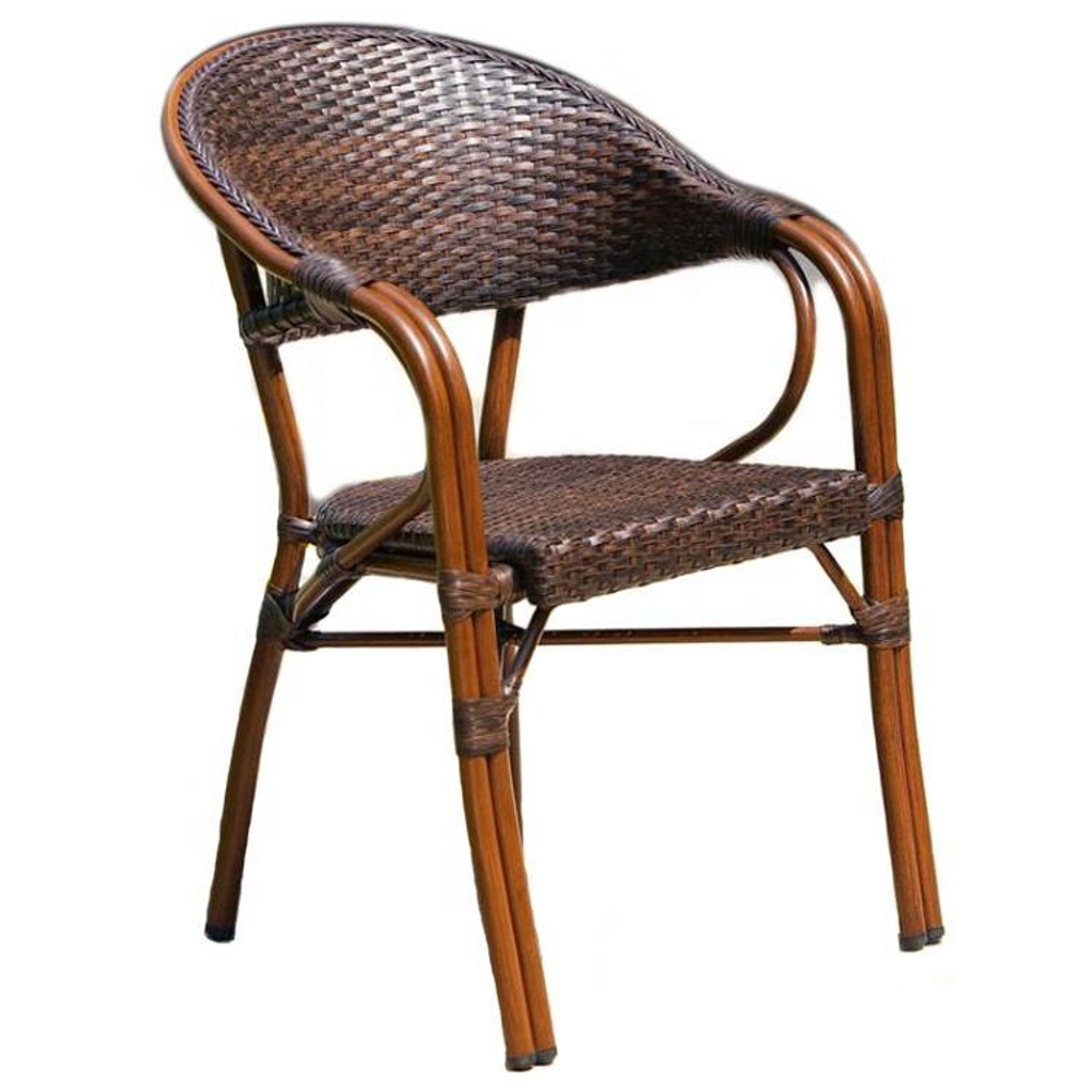 Обеденная группа Стол алюминиевый прямоугольный из искусственного ротанга 80*150 БАМБУК “BAMBOO” + 6 Кресел  БАМБУК-2 «BAMBOO-2»