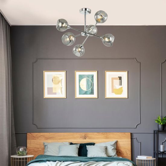 4530/6C COMFI LN21 000 хром, дымчатый Люстра потолочная E27 6*60W 220V SANDRA