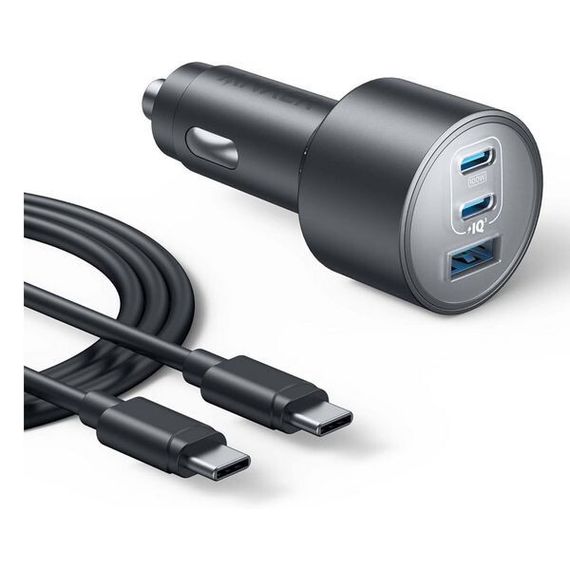 Автомобильное зарядное устройство Anker Nano Car Charger USB-C 167.5 Вт 3 порта (B2737HA1) Black